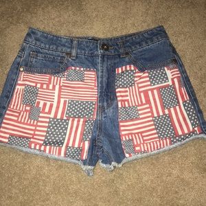 Forever 21 Flag High Waisted Shorts - Size 26